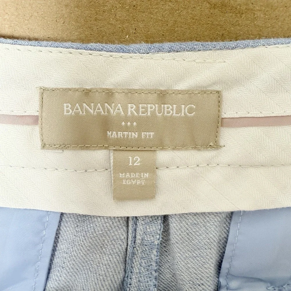 Banana Republic Martin Fit Women's Light‎ Blue Linen Pants Size 12